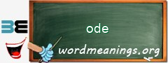 WordMeaning blackboard for ode